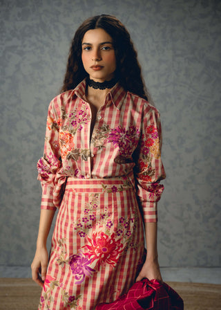 Pink kanso shirt with skirt