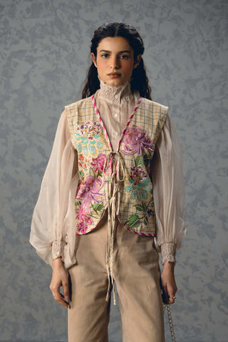 Ivory lea fleur vest jacket