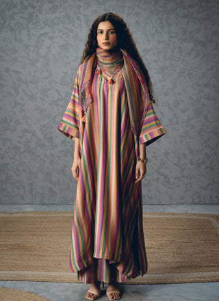 Earthy ayaka kurta with pants and scarf