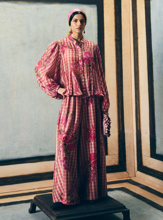 Pink eri top with pants