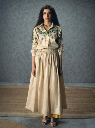 Ivory nina skirt with shirt