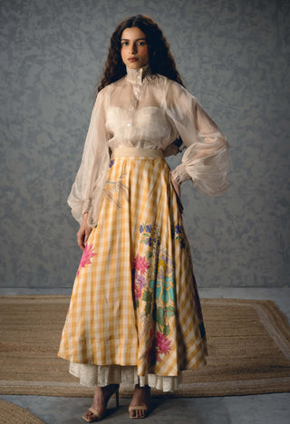 Ivory sunlit shirt with skirt