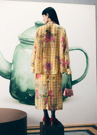Yellow yuki shirt with skirt and bustier