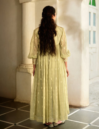 Pista green blouse, palazzo with jacket