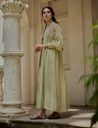 Pista green blouse, palazzo with jacket