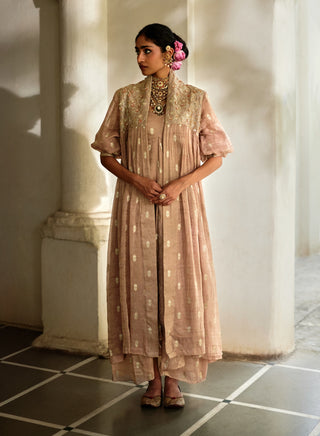 Vintage brown tissue dress and jacket