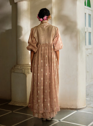 Vintage brown tissue dress and jacket