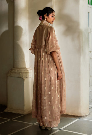 Vintage brown tissue dress and jacket