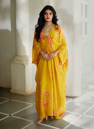 Golden honey floral kaftan
