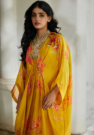 Golden honey floral kaftan