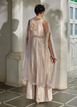 Rose tone jumpsuit and cape