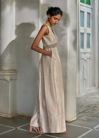 Rose tone jumpsuit and cape