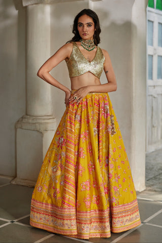 Golden honey lehenga set