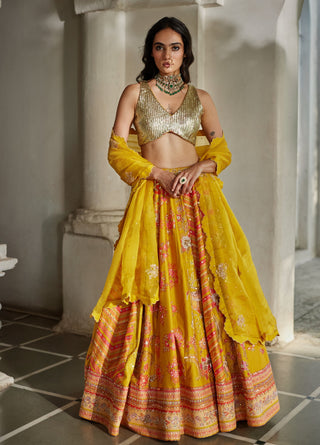 Golden honey lehenga set