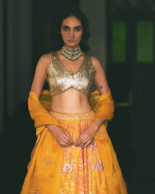 Golden honey lehenga set