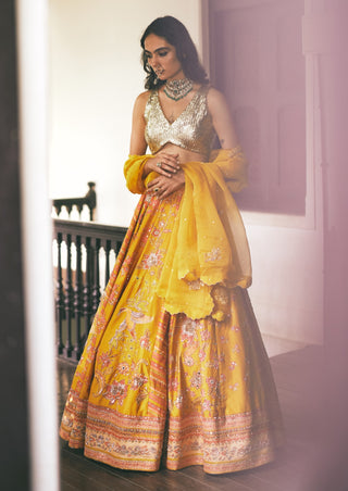 Golden honey lehenga set