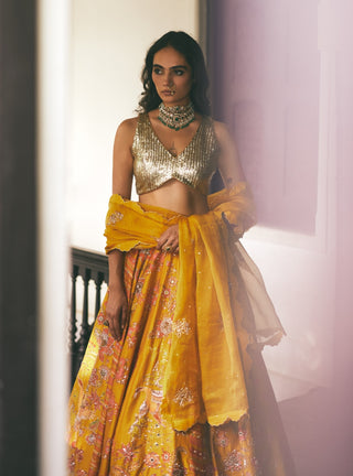 Golden honey lehenga set