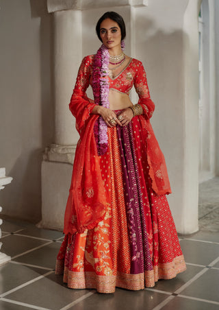 Multicolor vibrant lehenga set