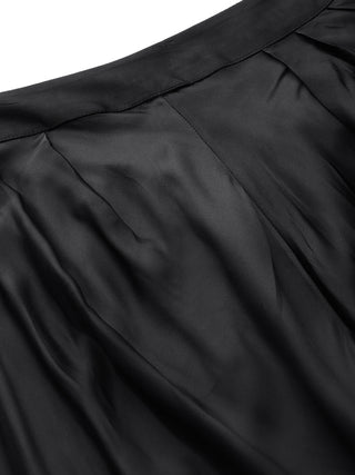 Black full length solid palazzo pant