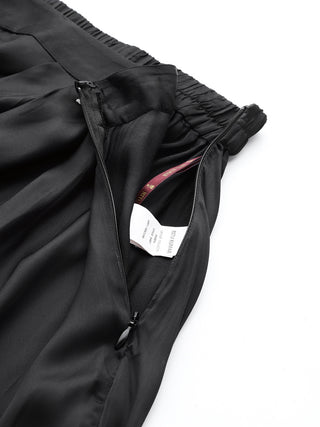 Black full length solid palazzo pant