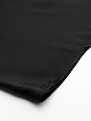 Black full length solid palazzo pant