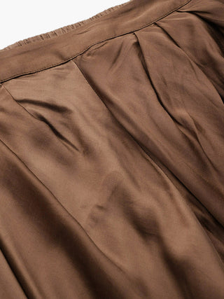 Brown full length solid palazzo pant