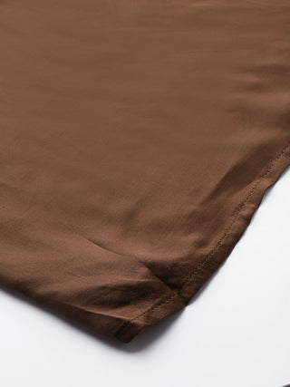 Brown full length solid palazzo pant