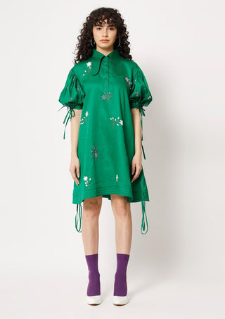 Two Point Two-Green Kittu Shirt Dress-INDIASPOPUP.COM