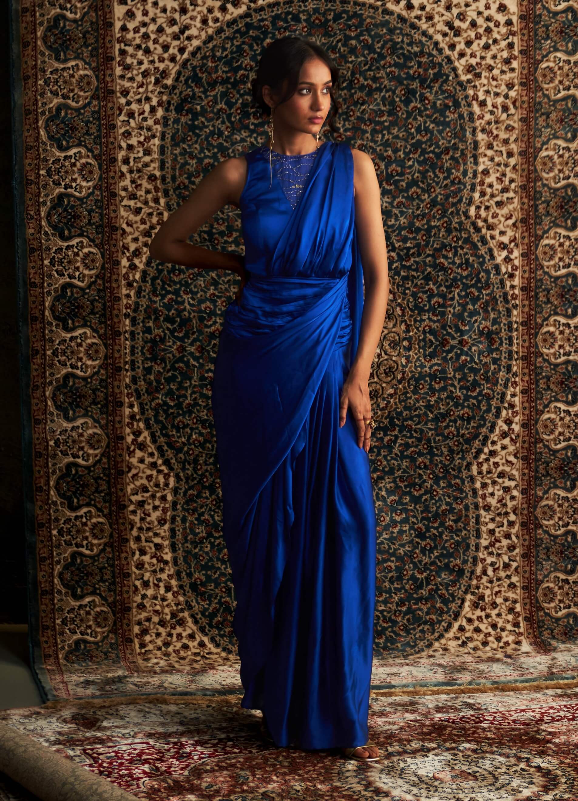 blue saree dress Blue Saree
