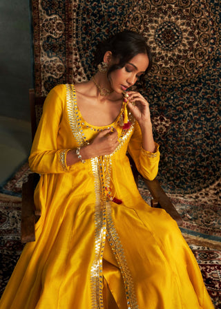 Marigold Embroidered Choga Set by Charkhee available on Indiaspopup.com