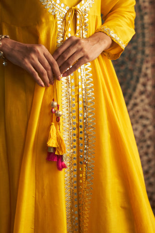 Marigold Embroidered Choga Set by Charkhee available on Indiaspopup.com