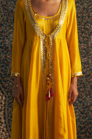 Marigold Embroidered Choga Set by Charkhee available on Indiaspopup.com