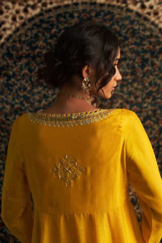 Marigold Embroidered Choga Set by Charkhee available on Indiaspopup.com