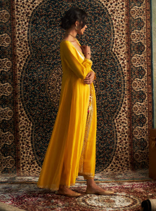 Marigold Embroidered Choga Set by Charkhee available on Indiaspopup.com