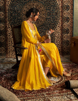 Marigold Embroidered Choga Set by Charkhee available on Indiaspopup.com