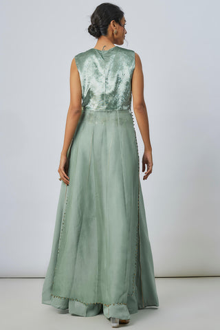 Seafoam embroidered choli and sharara