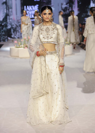 Shakira off-white embroidered sharara set