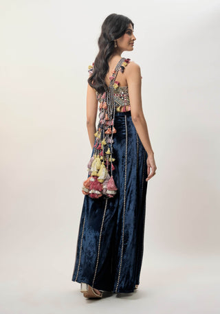 Yasmin navy blue choli and sharara