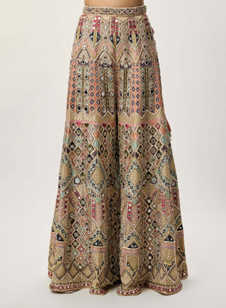 Fariha champagne sharara set