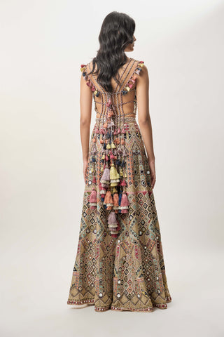 Fariha champagne sharara set