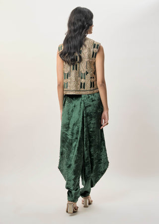 Delnaz emerald green jacket and pants