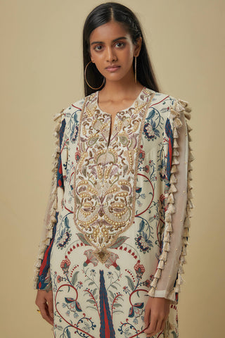 Blue forest whisper print beyza kaftan