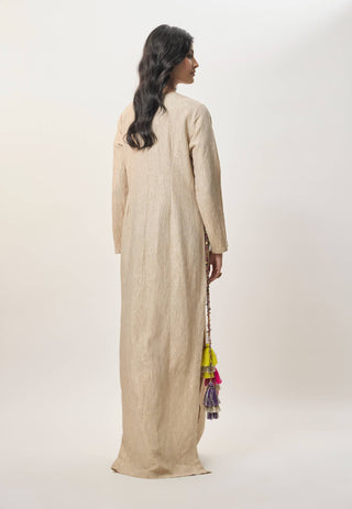 Nouriya gold crushed tissue long kaftan