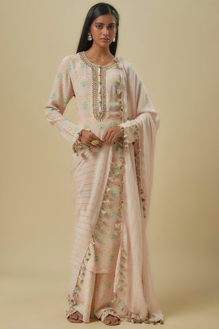 Stone flower butta kurta and palazzo set