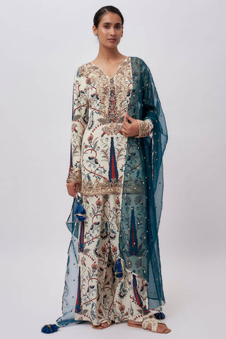 Blue forest whisper kurta set