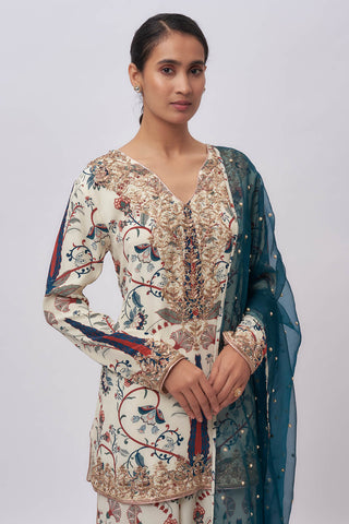 Blue forest whisper kurta set