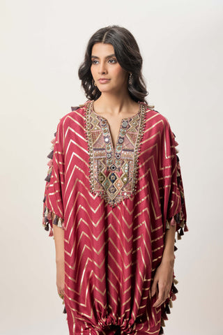Raniya cranberry kaftan and jogger pant