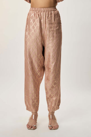 Sanaz coral embroidered kaftan with jogger