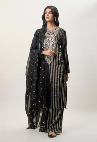 Sabil black stripe kurta and palazzo set