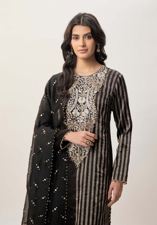 Sabil black stripe kurta and palazzo set